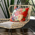 thumbnail image 2 of Amrita Sen Friendship Bouquet Indoor/Outdoor Pillow with Removable Cover in Red Pink Green Blue20x20, 2 of 5