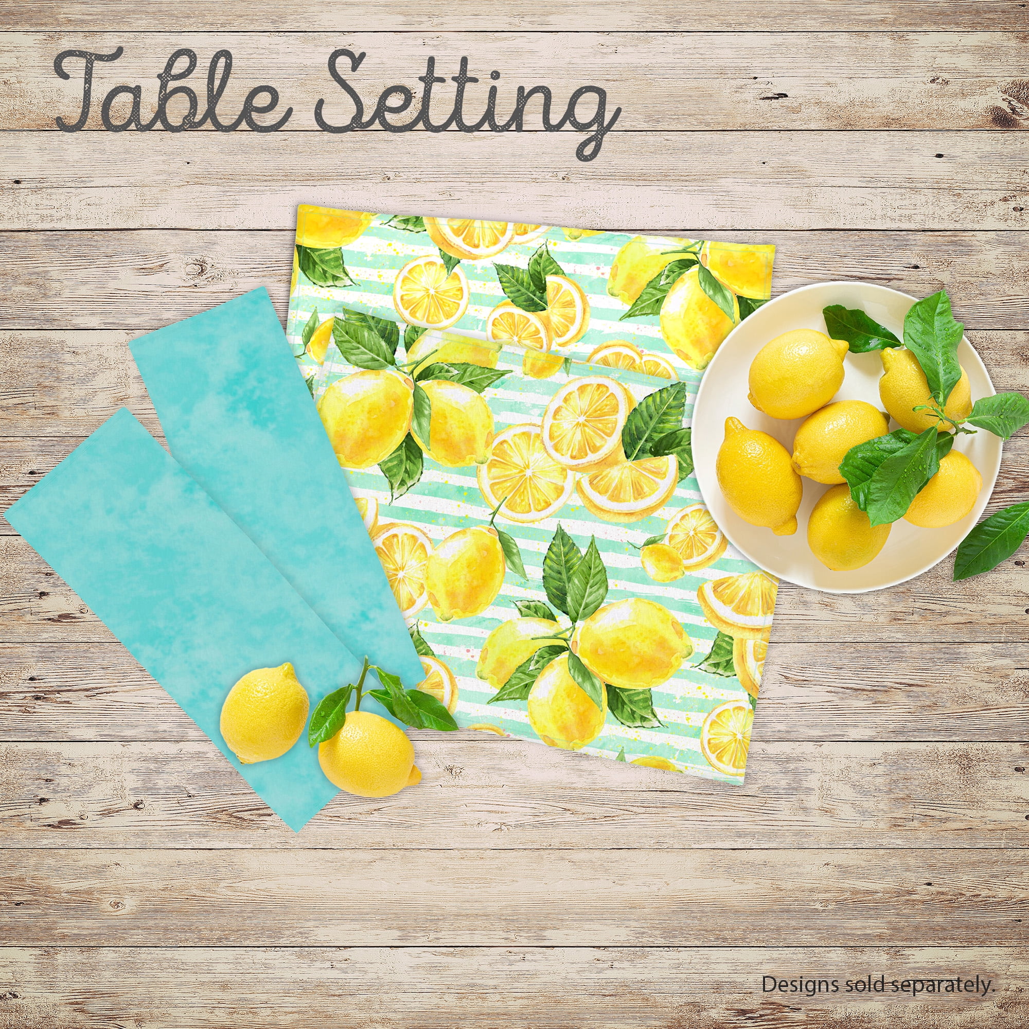 Create It 18"x21" Cotton Lemons Precut Sewing & Craft Fabric, Green 10 Pieces