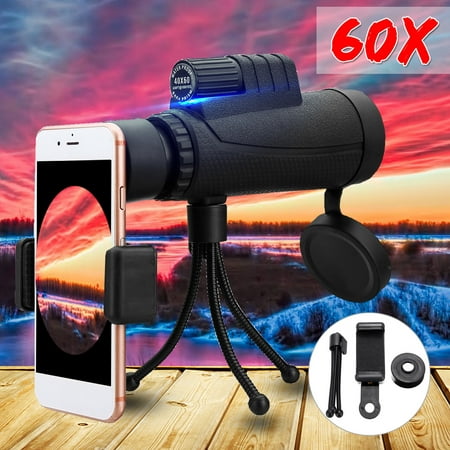40x60 Monocular Telephoto Telescope Camera Lens + Holder + Tripod For Mobile Phone for iPhone XS Max X, 8 7 6S 6 / Plus 5S, for Samsung Note 9 8 S10/S9/S8/S8 Plus/S7