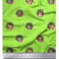 thumbnail image 1 of Soimoi Green Rayon Fabric Wreath & Animals Tribal Print Sewing Fabric Yard 42 Inch Wide, 1 of 3
