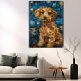 thumbnail image 5 of Dog Canvas Art Decor Creative Dog Picture for Wall Decor Van Gogh Starry Night Bolognese Dog Poster Painting Prints for Living Room Pet Club, 5 of 6