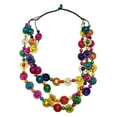 thumbnail image 3 of Collar de cuentas de madera, collar bohemio, joyería de moda, collar llamativo de disfraz Color mezclado, 3 of 9