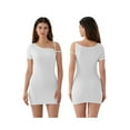 thumbnail image 2 of Elippeo Womens Summer Mini Cocktail Dress Short Sleeve Asymmetrical Shoulder Above Knee Dresses, 2 of 8