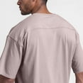 thumbnail image 6 of Qiggri Men's Casual Fashion Solid Color Short Sleeved Round Neck Hem Slit Top Short Sleeved Round Neck Top/shirt Short Sleeve Shirts For Men, 6 of 7