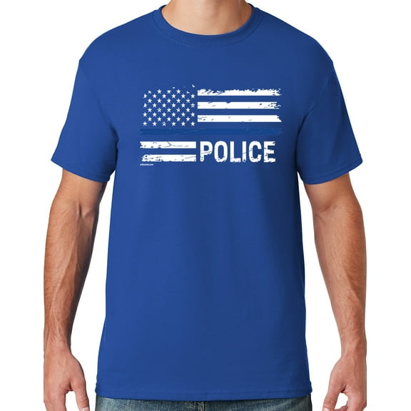 Buy Cool Shirts Mens Police Thin Blue Line T-shirt, 5XL Royal Blue