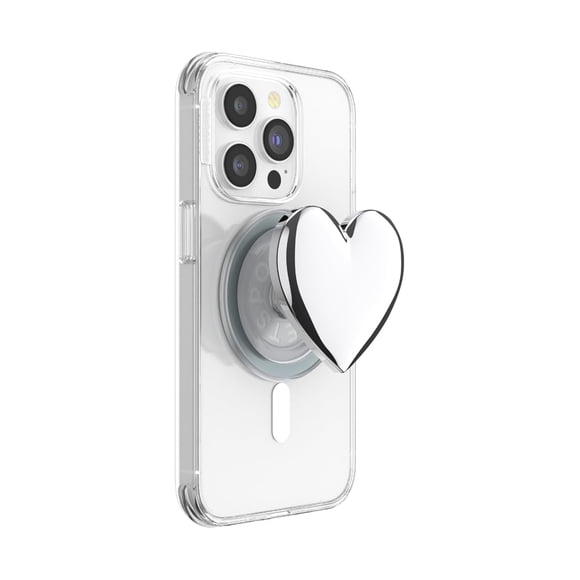 Phone Grip PopSockets para iPhone MagSafe con soporte, color plateado