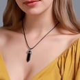 thumbnail image 2 of GHSDFBB MJARTORIA 90s Multilayer Gothic Punk Elastic Henna Tattoo Stretch Choker PU Leather Quartz Necklace Set, 2 of 7