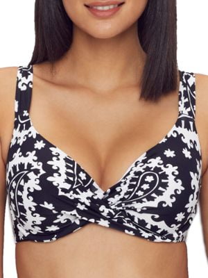 Anne Cole Signature Womens Riviera Paisley Twist Front Bikini Top Style-20MT10563 Anne Cole Signature Womens Riviera Paisley Twist Front Bikini Top Style-20MT10563