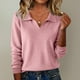 thumbnail image 1 of AUNVITO Women's V-Neck Slim Fit Long Sleeve Knit Sweater with Lightweight Comfort, 1 of 9