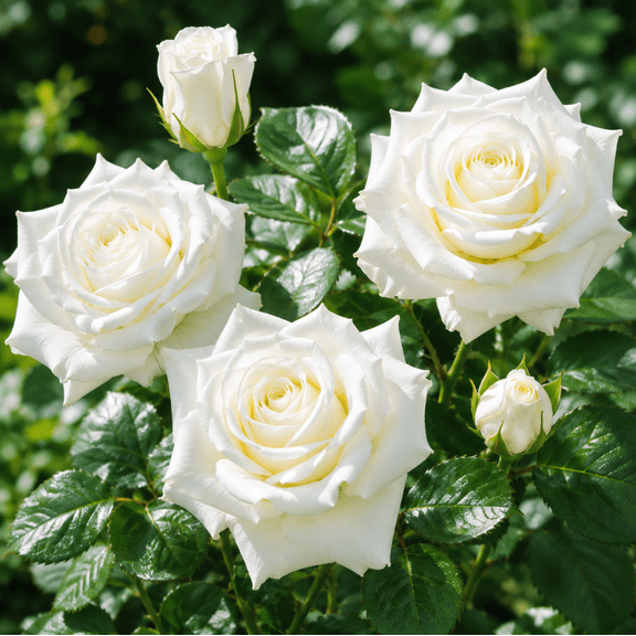 White Rose Plant Live for Planting, Roses Bushes Plant Live Tree, Fragrant and Well-Rooted, 4-6 Inch Tall, No Pot