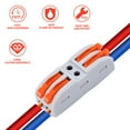 thumbnail image 3 of GREENCYCLE 2 Conductor Compact Connectors Lever-Nut Wire Connectors for 2 Circuit Inline Splices 28-12 AWG ,one-to-one quick terminal block splicing type(100 Pcs), 3 of 10