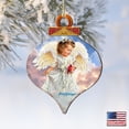 thumbnail image 5 of Designocracy Set of 2 Little Angel with Cardinal Onion Shaped Wooden Ornaments 5.5", 5 of 5