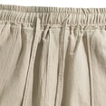 thumbnail image 6 of FRSASU Men's Cotton Linen Pants Lightweight Drawstring Elastic Waist Pockets Loose Fit Straight Legs Summer Beach Pants Khaki, 6 of 9