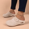 thumbnail image 3 of HEWUQI Clogs for Women Casual Closed Toe Comfortable Slip on Mules Cushioned Non Slip Platform Dress Shoes for Walking Work Business Travel b-Beige Size 7, 3 of 5