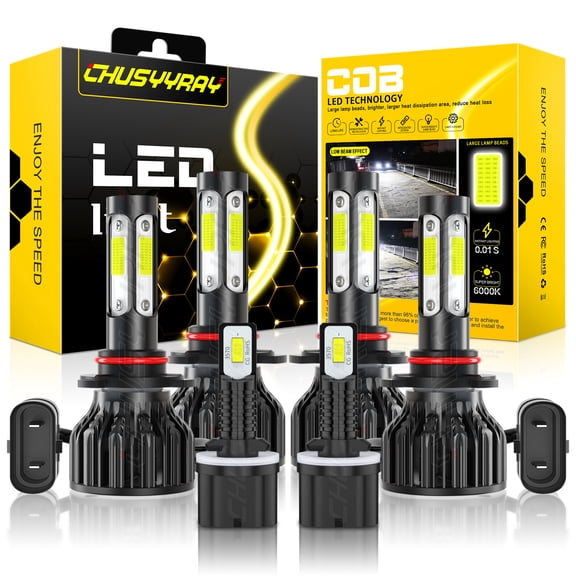 For Cadillac DeVille 2000-2005 6PC 9005 9006 LED Headlight Hi/Lo Beam 880 892 899 Fog Light Bulb Kit
