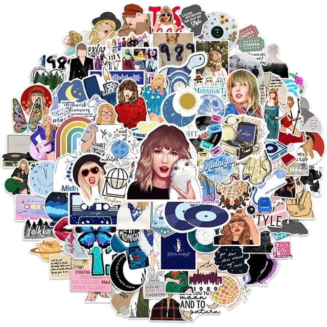 100Pcs Singer Stickers, Music Album Waterproof Vinyl Sticker Birthday Gifts for Laptop, Water Bottles, Phones, Guitars, Gift for Kids