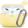 thumbnail image 1 of Airpods Pro Case - Shockproof Silicone Airpods Pro Case Protective Cover [Front-Led Visible] With Carabiner Compatible With Apple Airpods Pro 2019, Milk Yellow, 1 of 6