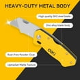 thumbnail image 2 of Deli Retractable and Folding Utility Knife, SK5 All Metal Heavy Duty Box Cutter,Blade Storage Design,with 5 Extra Blades, 2 of 9