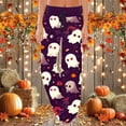 thumbnail image 2 of Fiaer,Halloween Wide Leg Plus Size Pants for Women,Women's Pumpkins Printed Baggy Elastic Waist Trousers,Ladies Drawstring Trendy Lounge Joggers Navy XXL, 2 of 5