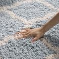 thumbnail image 4 of Safavieh Shag New York Ruben Geometric Power Loomed Blue/Ivory  Rug Runner, 2' x 8', 4 of 9
