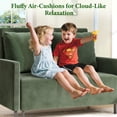 thumbnail image 6 of Domusensus 46" Convertible Sofa Bed, Corduroy Sleeper Loveseat with 2 Pillows, Green, 6 of 10
