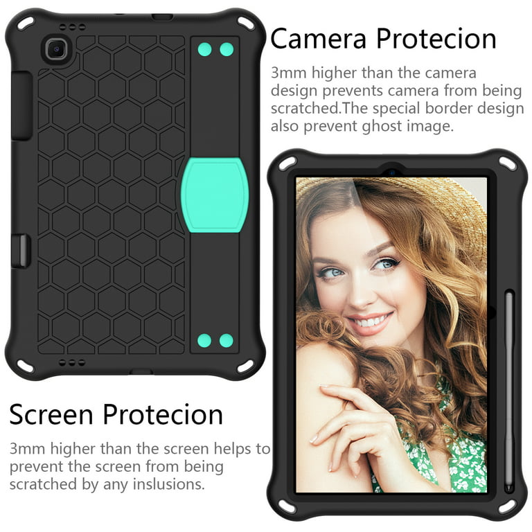 Kids Case for Samsung Galaxy Tab S6 Lite 10.4", Lightweight EVA Foam Shockproof Protective Case with Hand Strap Holder, Carrying Shoulder Strap for Samsung Tab S6 10.4" P610/P615, Black/mint - Walmart.com