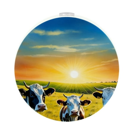 

Night Light Night Lights Plug into Wall 2-Pack Nightlight Plug in Night Light Dusk to Dawn Night Lamp Led Night Light for Adults Kids Room Animal Cows Flower Field Autumn Sunrise