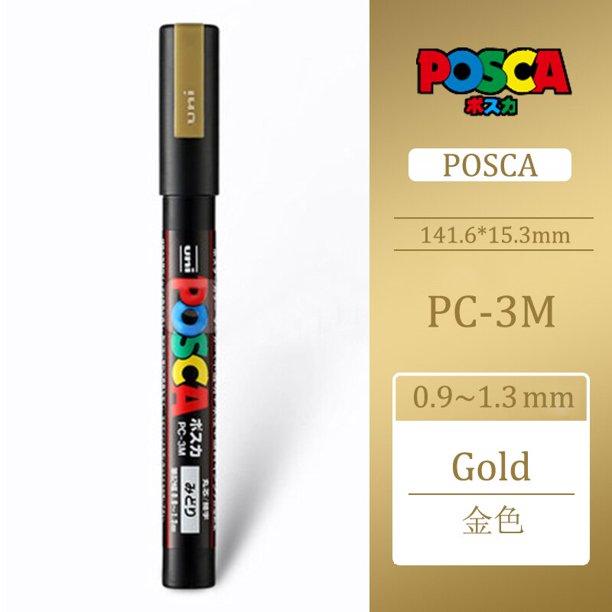 Uni Posca-rotuladores de pintura PC-3M, rotuladores de colores a base de agua para grafiti, papelería de oficina, 0,9-1,3mm