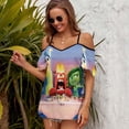 thumbnail image 3 of Movie Inside Out Women's T Shirt Short Sleeve Off Shoulder Camisole Tee Shirt Top Summer Breathable Adjustable Cold Shoulder T-Shirt, 3 of 6