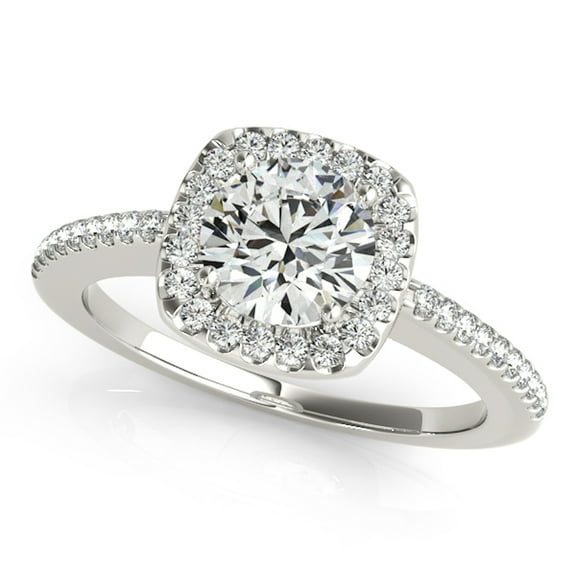 Aonejewelry 0.75 Carat Halo Diamond Elegant Design Engagement Ring In 14k White Gold