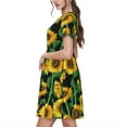 thumbnail image 2 of Rocae Sunflower 1 for Dresses Summer Casual Ruffle Short Sleeve Cute Crew Neck Flowy Dress with Pockets, 2 of 6