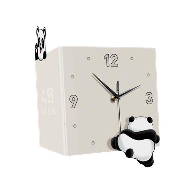 Panda Doble de de doble cara Reloj Mes Mes Fecha Semana del reloj digital LED LED con luz para el regalo de inauguración de la casa de la 10 pulgadas