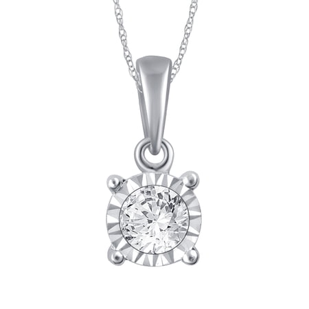 1/2 Carat T.W. Diamond Miracle Plate 10K White Gold Pendant. (I-J/I2-I3)