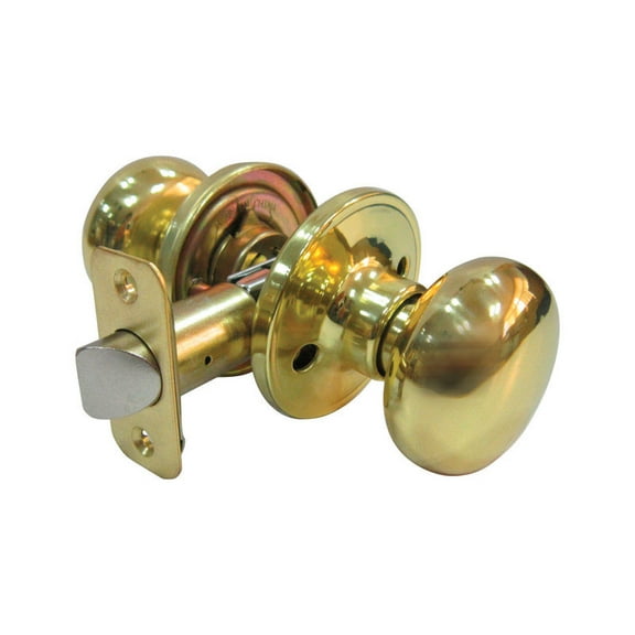 Faultless 5002038 Mushroom Passage Door Knob with Polished Brass Metal 3 Grade Right Handed