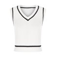thumbnail image 6 of Womens Clothes under $5.00 Clothing Women's Fashion Summer V Neck Leisure Sleeveless Splicing Vest Tops, 6 of 9