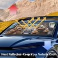 thumbnail image 6 of Xixirimido Car Windshield Sun Shade Car Sun Visor Block UV Rays Foldable Automotive Windshield Sunshades Front Window Sun Blocker Keep Your Vehicle Cool, Sloths, 6 of 8