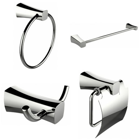 Single Rod Towel Rack, Robe Hook, Towel Ring And Toilet Paper Holder Accessory Set