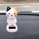 thumbnail image 4 of Adorno de plástico con forma de gato para interior de coche con energía solar, columpio creativo Pointear negro blanco, 4 of 9