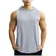 thumbnail image 2 of pstuiky Camisetas sin mangas para hombre, Blusa informal de verano con capucha y sin mangas de color liso para hombre Camisas para hombres xl, 2 of 5