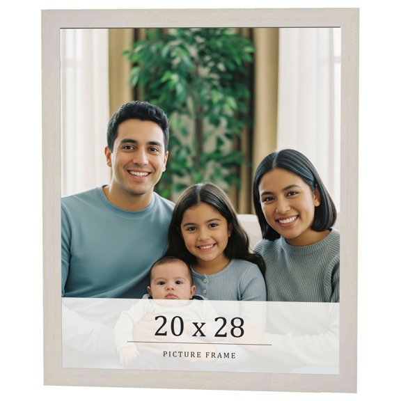 20x28 Frame White Wheat Solid Wood Picture Frame | Moulding Width 0.75 Inches | Interior Depth 0.5