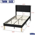 thumbnail image 5 of WJORATA Upholstered Platform Twin Size Bed Frame with Headboard Wooden Slats Support,Black, 5 of 6