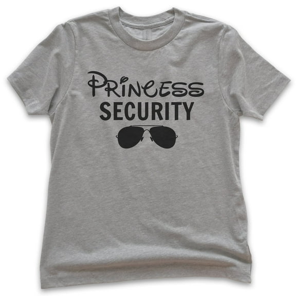 Kids Princess Security Shirt, Youth Kids Boy Girl T-Shirt, Funny Princess Shirt, Princess Vacation Theme Park T, Dark Heather Gray, Medium