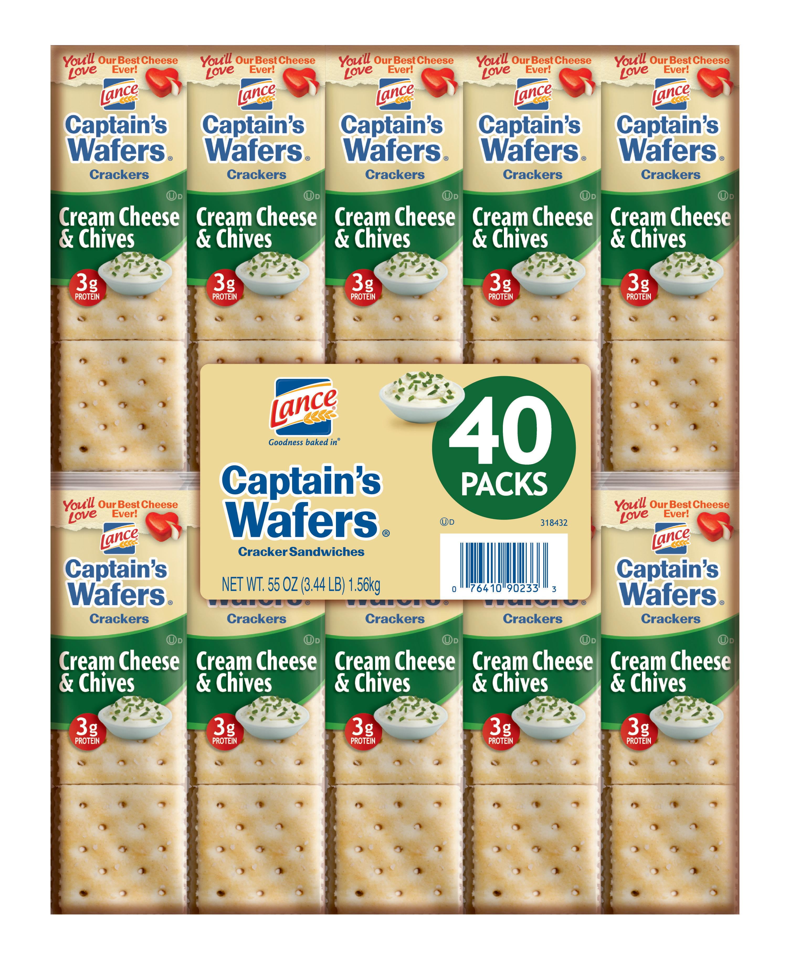 Lance Captain's Wafers Cream Cheese & Chives Sandwich Crackers, 40 Ct