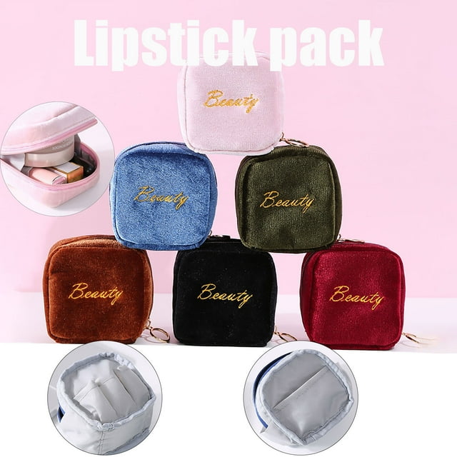Fiudx Mini Neceser con Cremallera, Organizador de Labiales y Perfumes, Ideal para Viajes, Multicolor, Fácil de Llevar, Ideal para El Trabajo y Las Vacaciones, Tamaño Pequeño, 1 Unidad.
