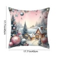 thumbnail image 3 of Yyuenw Pink Christmas Decorations Winter Snowman Pillow Cover for Sofa Bed Couch, Snow Baby Xmas Tree Pattern Throw Pillow Case for Living Room, Cotton Cushion Cover 18 x 18", 3 of 6