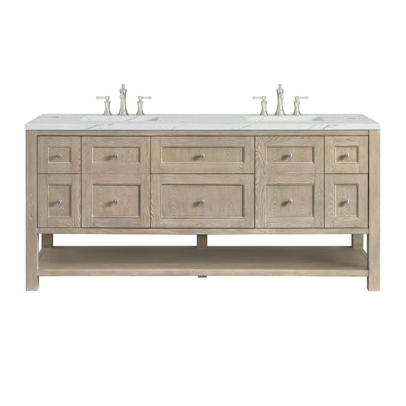 James Martin Vanities 330-V72-3Enc Breckenridge 72" Free Standing Double Basin Poplar Wood