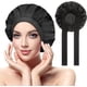 thumbnail image 1 of Capó de satén para el pelo de noche, capó de seda de 19 momme para cabello natural, tamaño de cabeza ajustable, capó de noche para cabello rizado, 1 paquete (negro), 1 of 5