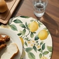 thumbnail image 4 of Round Placemats Flower Leaf 15 inch Set of 2 Table Mats for Dining Table Yellow Lemon Heat Resistant Non-Slip Kitchen & Home Decorative Place Mat Set, 4 of 8