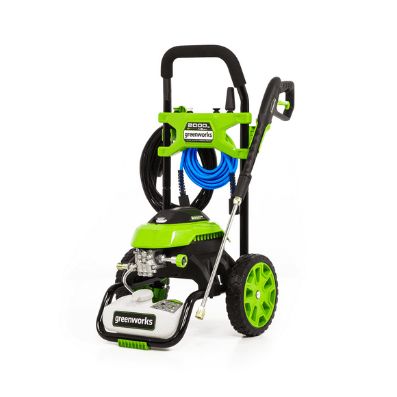 Greenworks 2000 PSI 1.2 GPM Cold Water Electric Pressure Washer, High Pressure Hose, 25°,40°, Soap and Turbo Nozzles
