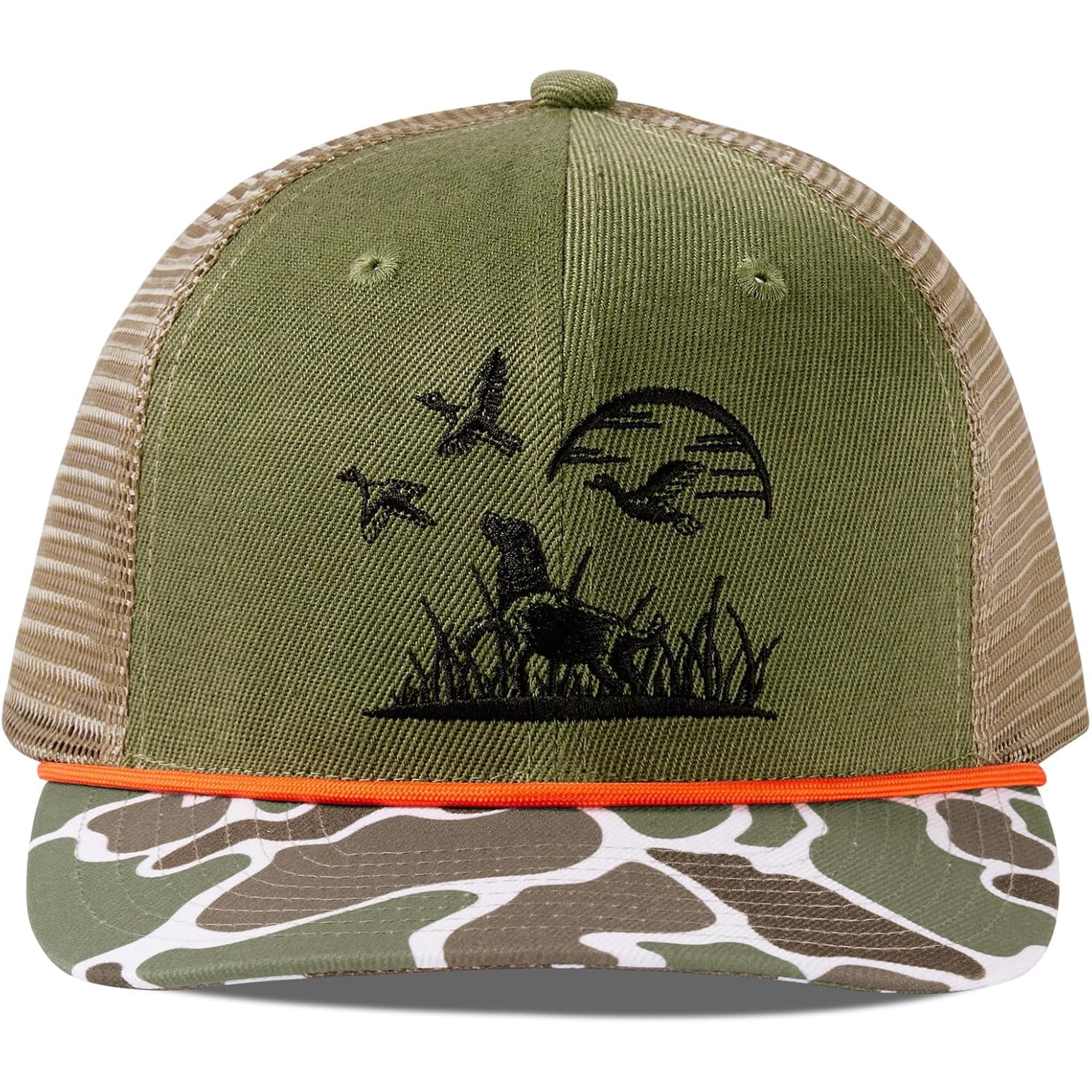 UBSWF-Camo Rope Trucker Hat Baseball Cap Mesh Back for Men Women Duck Deer Hunting Fly Fishing Camping